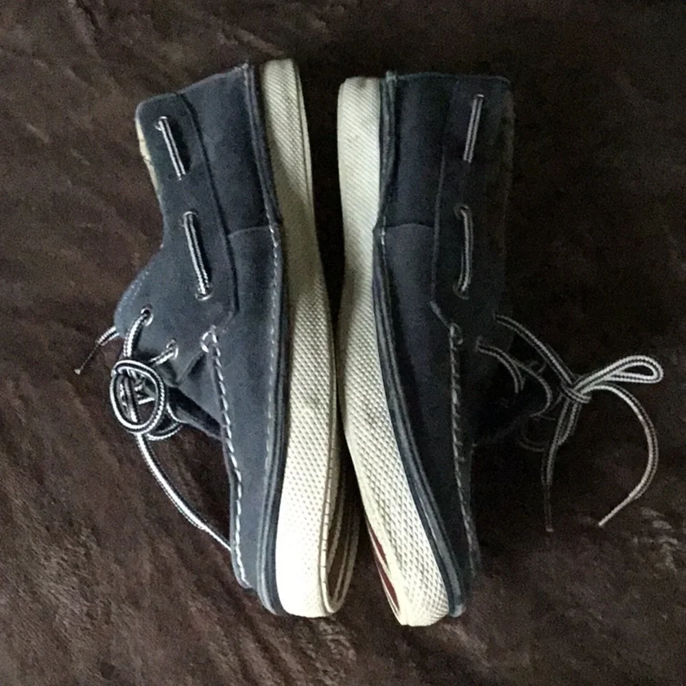 Sperry Preppy Top-Sider Boat Shoes Gray Canvas Nautical Size 10 1/2